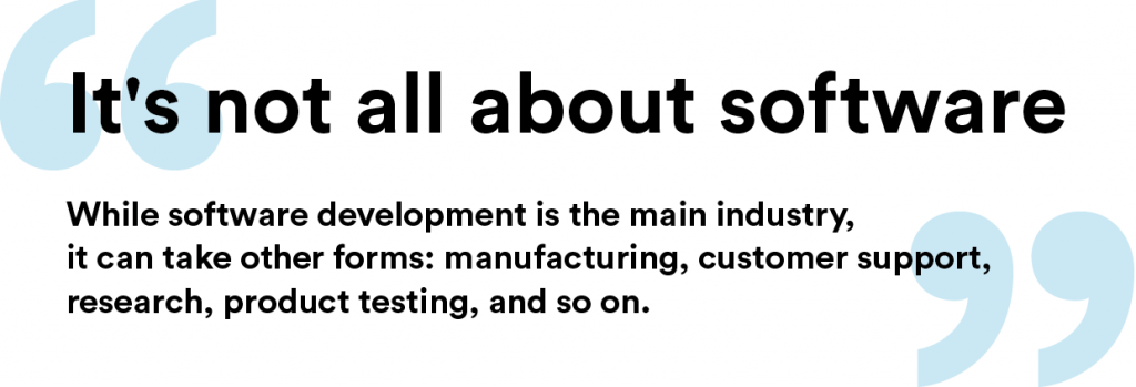 Image stating that other industries, not just software development, can use offshoring.