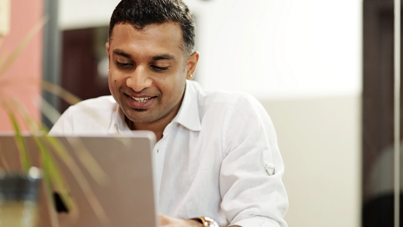 Man looking into code