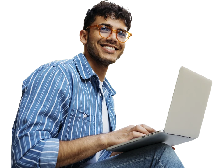 man with laptop