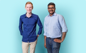 two males shirt european indian