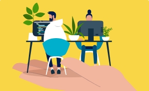 work people desk animation