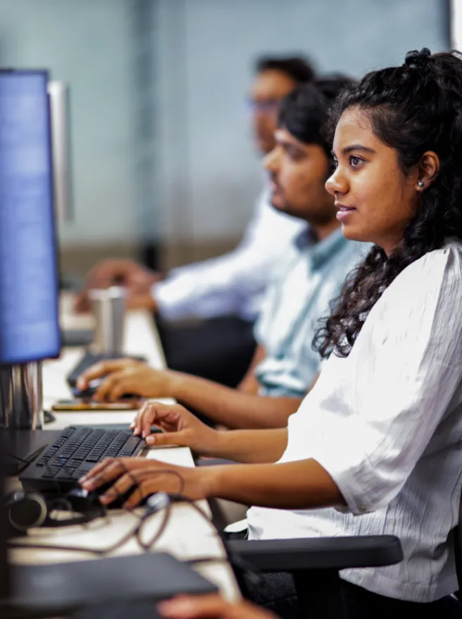 engineers working on desktop