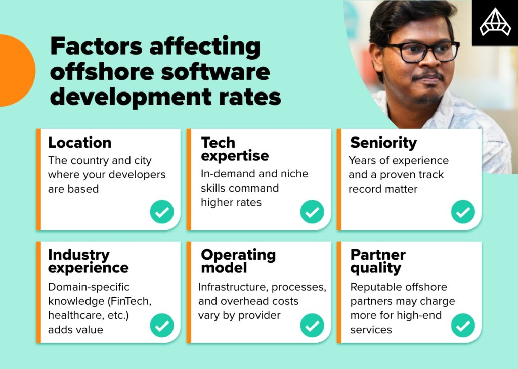 Factors affecting offshore software development rates