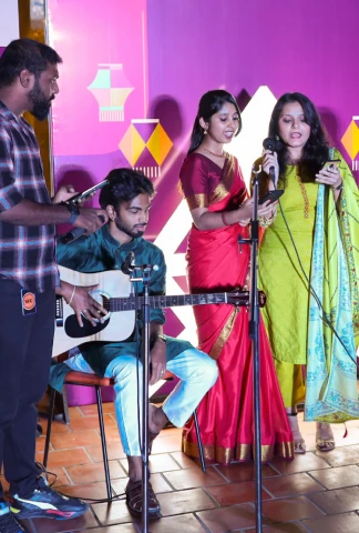 team performing on stage